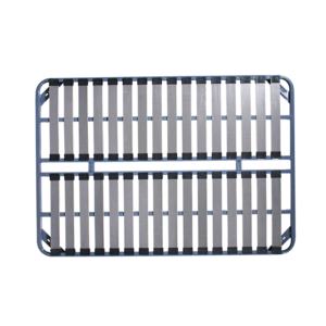 Reinforced slat base with grey grid kraft paper laminated wood slats, eco anti-rust carbon steel bed slat frame, mute wear-resistant slat base for mattress factory OEM wholesale