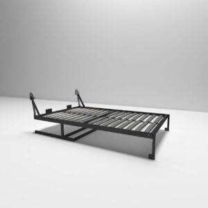 Front folding wall bed with desk hardware kit, heavy-duty linkage gas spring fitting for multi-functional wall Murphy bed, space-saving murphy bed desk mechanism OEM wholesale