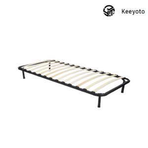 Single size metal bed frame, compact sturdy steel slat bed base for dorm & kid room, economical single bed support OEM wholesale