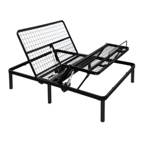 Grid adjustable electric bed base with fixed support legs, silent motor multi-angle metal grid bed frame, stable smart adjustable bed base for mattress OEM wholesale