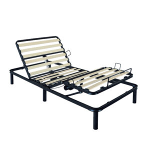Slatted adjustable electric bed base, low-noise motor multi-angle wood slat support bed frame, stable smart adjustable bed base for mattress OEM wholesale