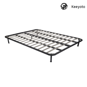 Oversized foldable metal bed frame, heavy-duty king size folding steel bed base, space-saving portable extra large bed slat support OEM wholesale