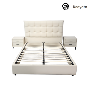 Simple flat pack bed frame, easy assemble detachable steel bed slat base, space-saving economical bed support for mattress OEM wholesale