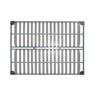 Detachable slat base with grey grid kraft paper laminated wood slats, eco-friendly anti-rust steel frame, space-saving disassembled bed slat frame for mattress factory OEM wholesale