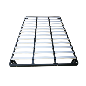 Detachable grey grid kraft paper laminated slat base, disassemblable space-saving bed slat frame, mute wear-resistant steel base for mattress OEM wholesale