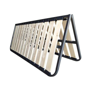 Foldable solid wood slat base, rust-proof carbon steel frame, space-saving foldable solid wood bed slat frame for mattress OEM wholesale