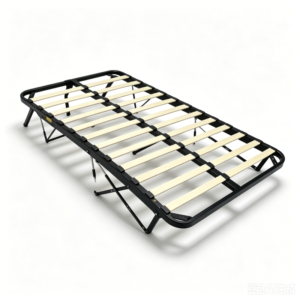 Hydraulic pneumatic foldable bed frame, labor-saving silent lifting steel bed base, space-saving foldable bed support slats for mattress OEM wholesale